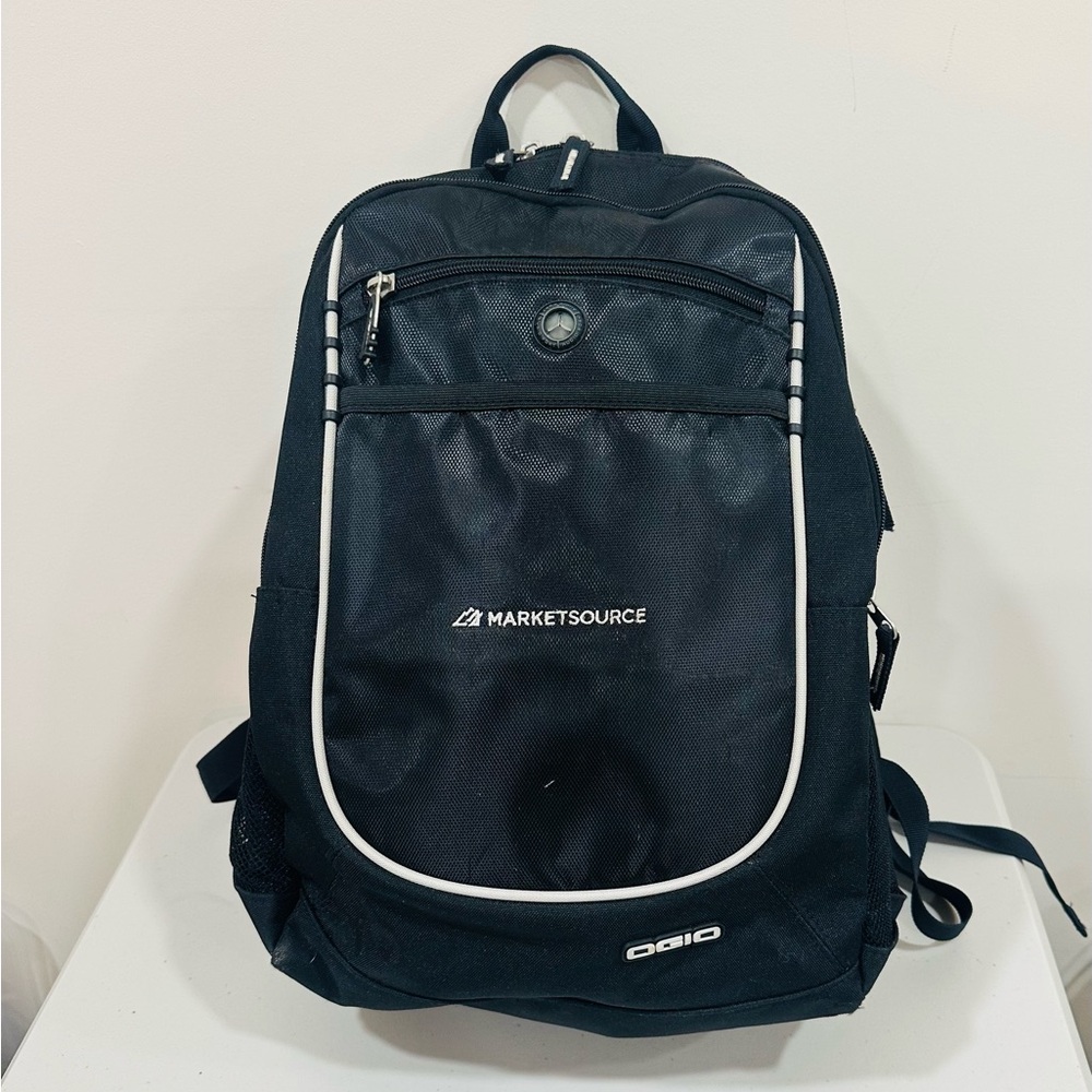 Ogio Carbon-Black Backpack-BF Goodwrich Wide Open Marcetsource Logo Utility Bag